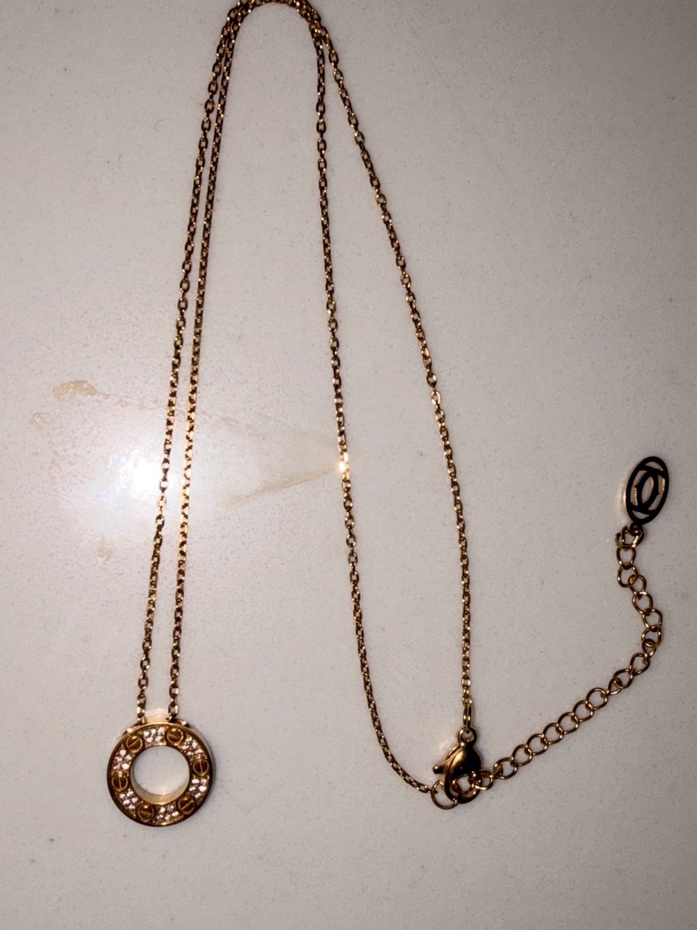 Delicate Gold Circle Pendant Necklace for Women